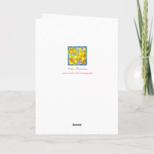 あなたの蜂の蜜蜂の巣のデイジーの考えること甘い友人 カード (裏面)