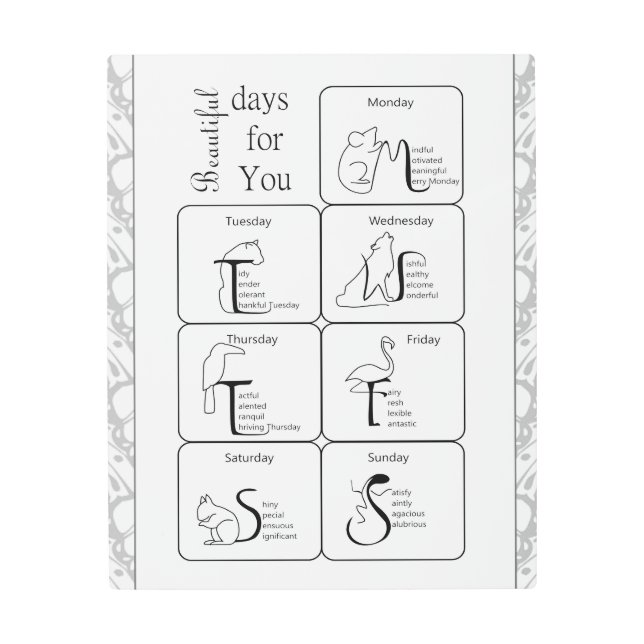 あなたの蜂蜜の週にあなたのための美しい日 メタルプリント (正面)