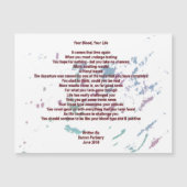 あなたの血液、あなたの生命10センチx 14センチ磁気カード (正面)