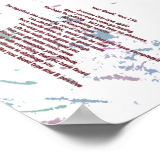 あなたの血、あなたの人生12センチx 17センチ値ポスター ポスター