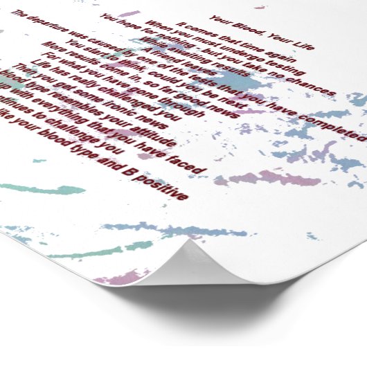 あなたの血、あなたの人生12センチx 17センチ値ポスター ポスター (角)