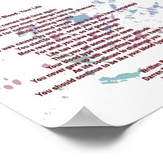 あなたの血、あなたの人生15センチx 15センチの価値のポスター ポスター (角)