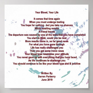 あなたの血、あなたの人生15センチx 15センチの価値のポスター ポスター
