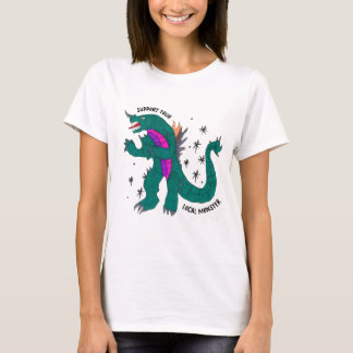 "あなたの街のモンスターを応援しよう" Tシャツ
