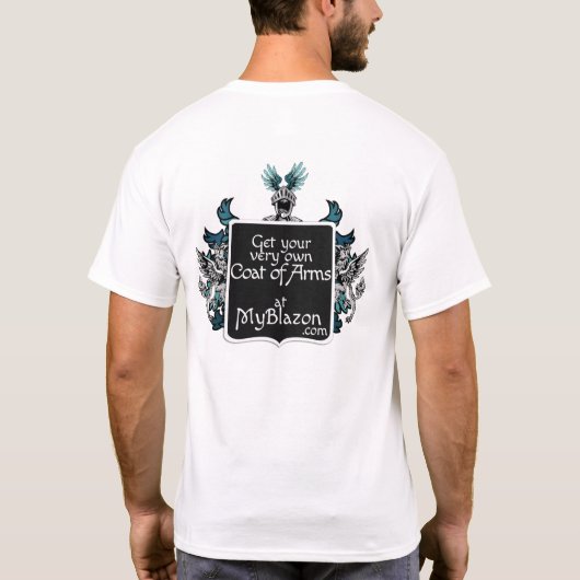 あなたの衣類のそして価値あなたの紋章付き外衣 Tシャツ (裏面)