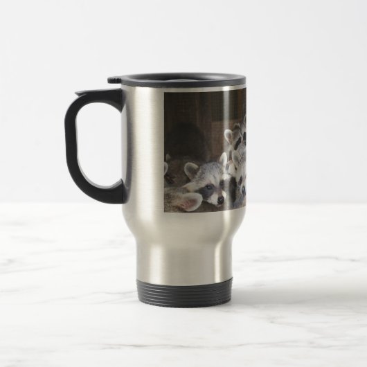 あなたの表面のスマイルのあなたのAMのコーヒーを楽しんで下さい トラベルマグ (左)