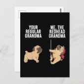 あなたの規則的な祖母を私に赤毛のおばあちゃんパグ ポストカード (正面/裏面)