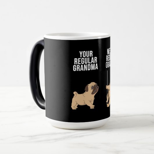 あなたの規則的な祖母を私に赤毛のおばあちゃんパグ モーフィングマグカップ (正面左)