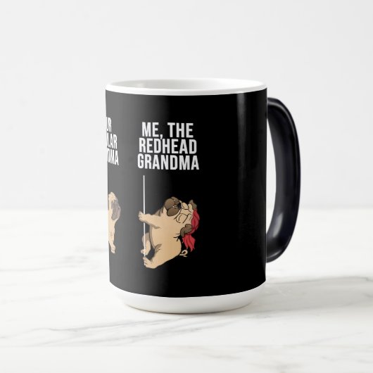 あなたの規則的な祖母を私に赤毛のおばあちゃんパグ モーフィングマグカップ (正面右)
