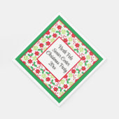 あなたの言葉はパーソナライズされたクリスマスパーティー赤と緑 スタンダードランチョンナプキン (角)