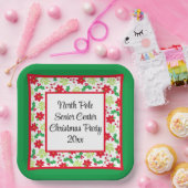 あなたの言葉はパーソナライズされたクリスマスパーティー赤と緑 ペーパープレート (パーティー)