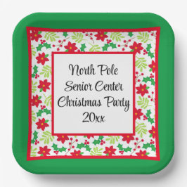 あなたの言葉はパーソナライズされたクリスマスパーティー赤と緑 ペーパープレート