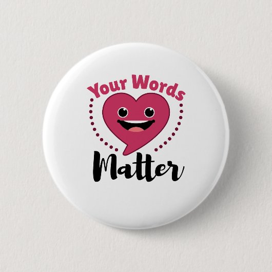 あなたの言葉は問題SLP言語病理学 缶バッジ (正面)