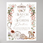 あなたの言葉を見るパートナー野生の西部の赤ちゃんシャワー ポスター (正面)