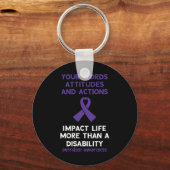 あなたの言葉態度アクション紫リボン過剰摂取 キーホルダー (正面)