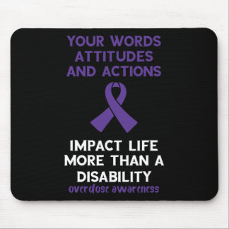 あなたの言葉態度アクション紫リボン過剰摂取 マウスパッド