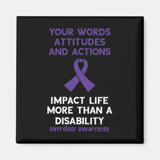 あなたの言葉態度アクション紫リボン過剰摂取 マグネット