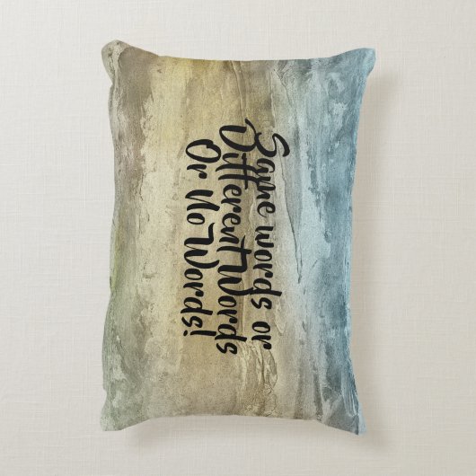 あなたの言葉、私の言葉、ブルーブラウンの文字 アクセントクッション (裏面(縦))