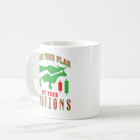 あなたの計画を取引しない感情の株式の投資家 コーヒーマグカップ (正面左)