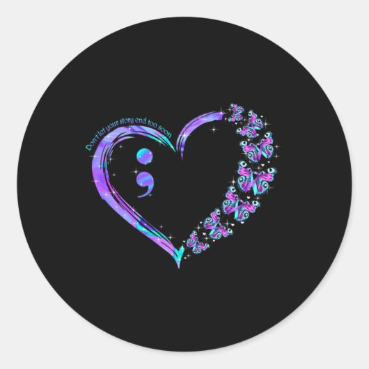 あなたの話を終わらせるあまりにも早く蝶Suicid ラウンドシール (正面)