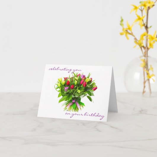 あなたの誕生日およびあなたを祝うこと カード (黄色い花)