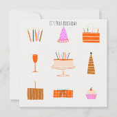 あなたの誕生日かわいい予測できなスケッチミニマル カード (正面)