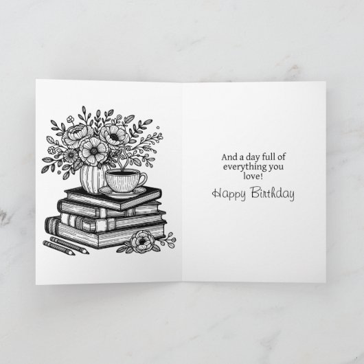 あなたの誕生日が新しいことを望む | 内側の色付けページ カード (内部)