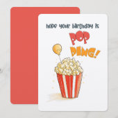 あなたの誕生日が爆発することを願う! | ポップコーンカード 招待状 (正面/裏面)
