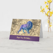 あなたの誕生日が野生の青い紫のライオンのように カード (黄色い花)