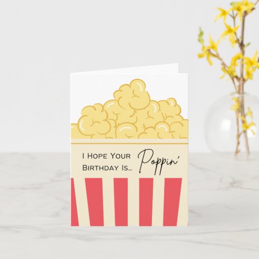 あなたの誕生日がPoppinであることを願う' - Punカード カード (黄色い花)