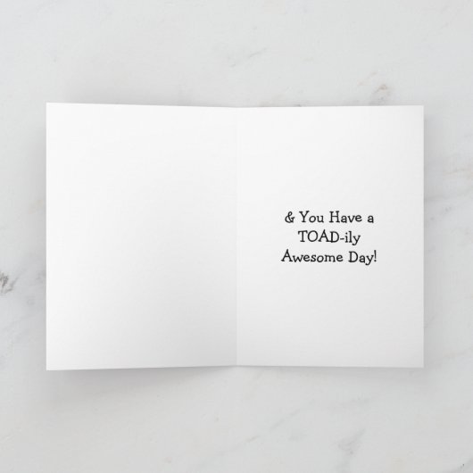 あなたの誕生日がRibbot-ing おもしろい Frog Punsであることを願う カード (内部)