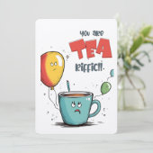 あなたの誕生日がTEA-rifficであることを願う! | おもしろいカード 招待状 (スタンド正面)