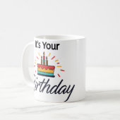 「あなたの誕生日だ」誕生日マグ コーヒーマグカップ (正面左)
