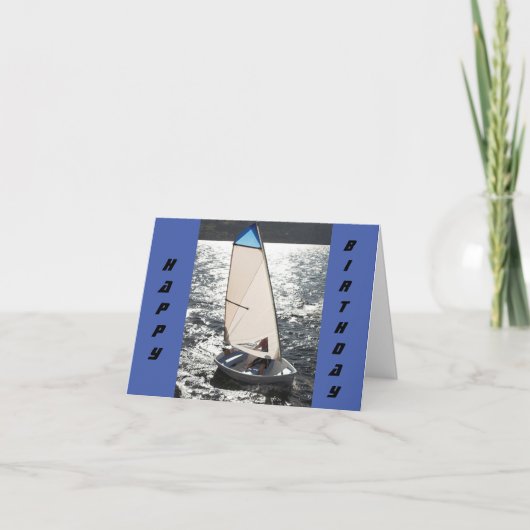 **あなたの誕生日で**順方向にスムーズに帆走 カード (正面)