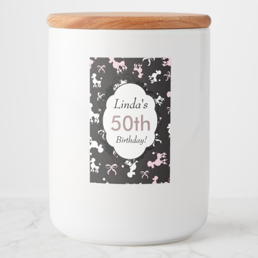 あなたの誕生日に可愛いプードル フードラベル (正面)