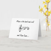 あなたの誕生日に愛を送る音楽のノート カード (黄色い花)