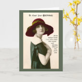 あなたの誕生日に挨拶するヴィンテージの写真の女性 カード (黄色い花)