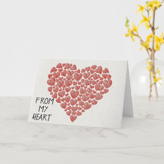 **あなたの誕生日のために私のハートからあなたへ**ハート カード (黄色い花)