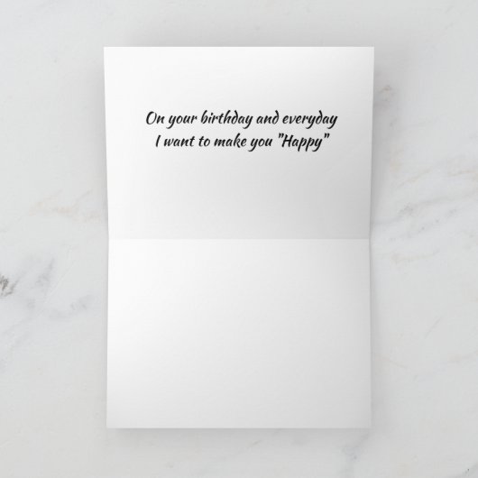あなたの誕生日のために「幸せ」にする カード (内部)