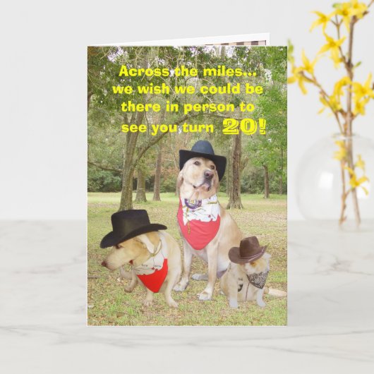 あなたの誕生日のマイルを渡って… カード (黄色い花)