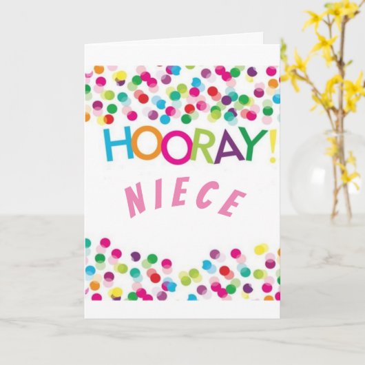あなたの誕生日の**NIECE**を楽しみに カード (黄色い花)