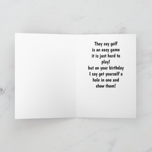 あなたの誕生日カードの"兄弟"のためのゴルフのユーモア カード (内部)