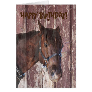 あなたの誕生日グリーティングカードを見て馬&納屋