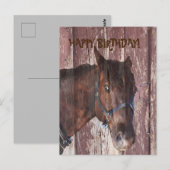 あなたの誕生日グリーティングカードを見て馬&納屋 ポストカード (正面/裏面)