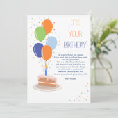 あなたの誕生日グリーティングカード 招待状 (スタンド正面)