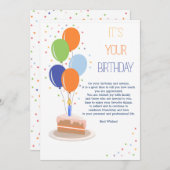 あなたの誕生日グリーティングカード 招待状 (正面/裏面)