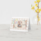 あなたの誕生日バニー カード (黄色い花)