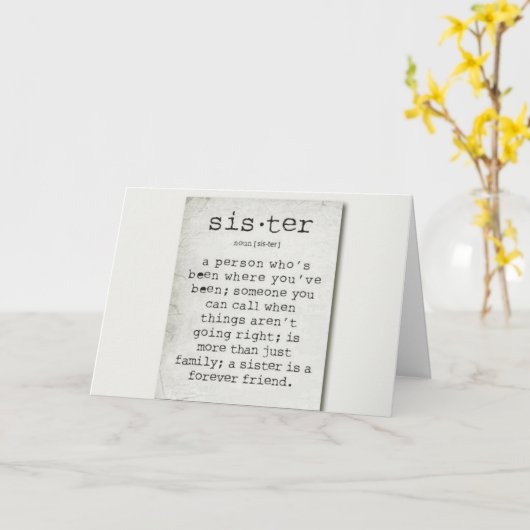 あなたの誕生日上の私への"妹"の真の意味 カード (黄色い花)