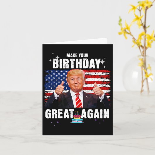 あなたの誕生日素晴らしは再び2024米国の大統領選挙の議長 カード (黄色い花)