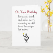 あなたの誕生日-おもしろいハッピーバースデー詩 カード (黄色い花)